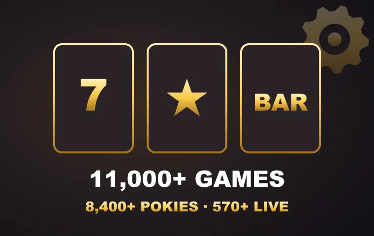 Slot reels with a seven, a star and a bar, artwork for the MonsterWin pokies lobby
